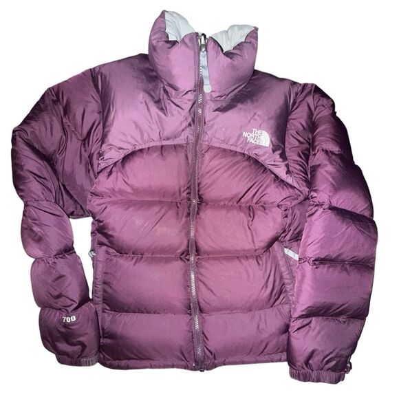North Face Womens Medium Purple Vintage 96 Retro Nuptse Puffer Jacket Down Coat - Picture 1 of 12